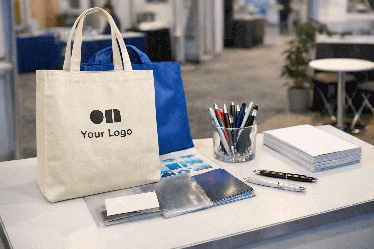 法人展示会で人気のノベルティとは？　配布目的別に選び方を解説イメージイラスト