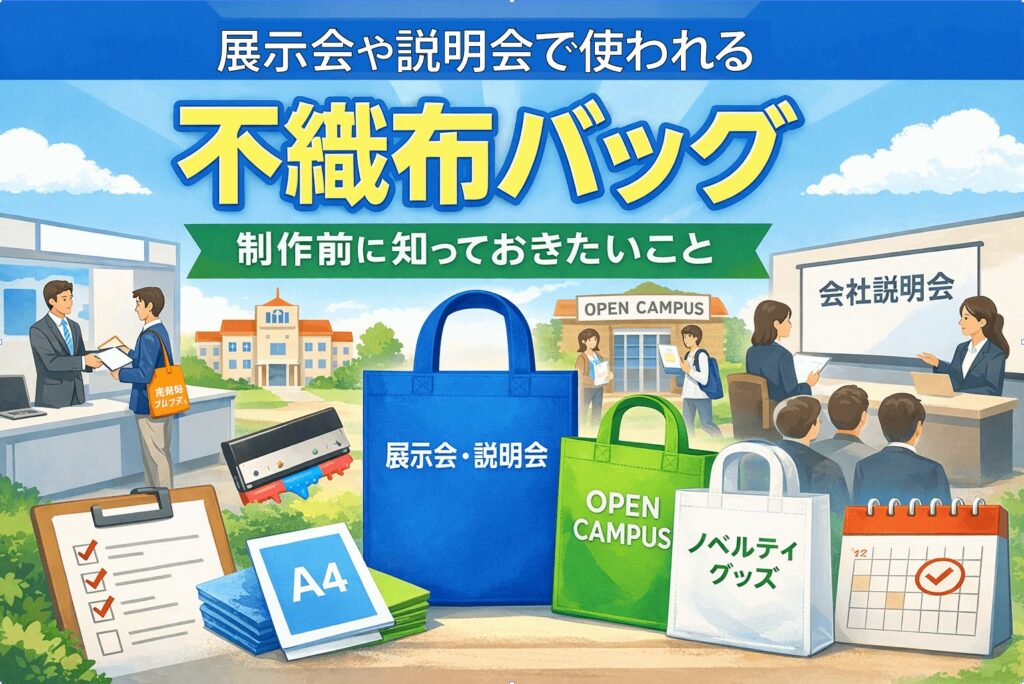 展示会や説明会で使われる不織布バッグ｜制作前に知っておきたいポイント