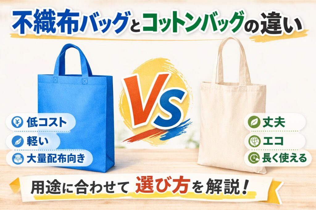 不織布バッグとコットンバッグの違い｜ノベルティ用途での選び方