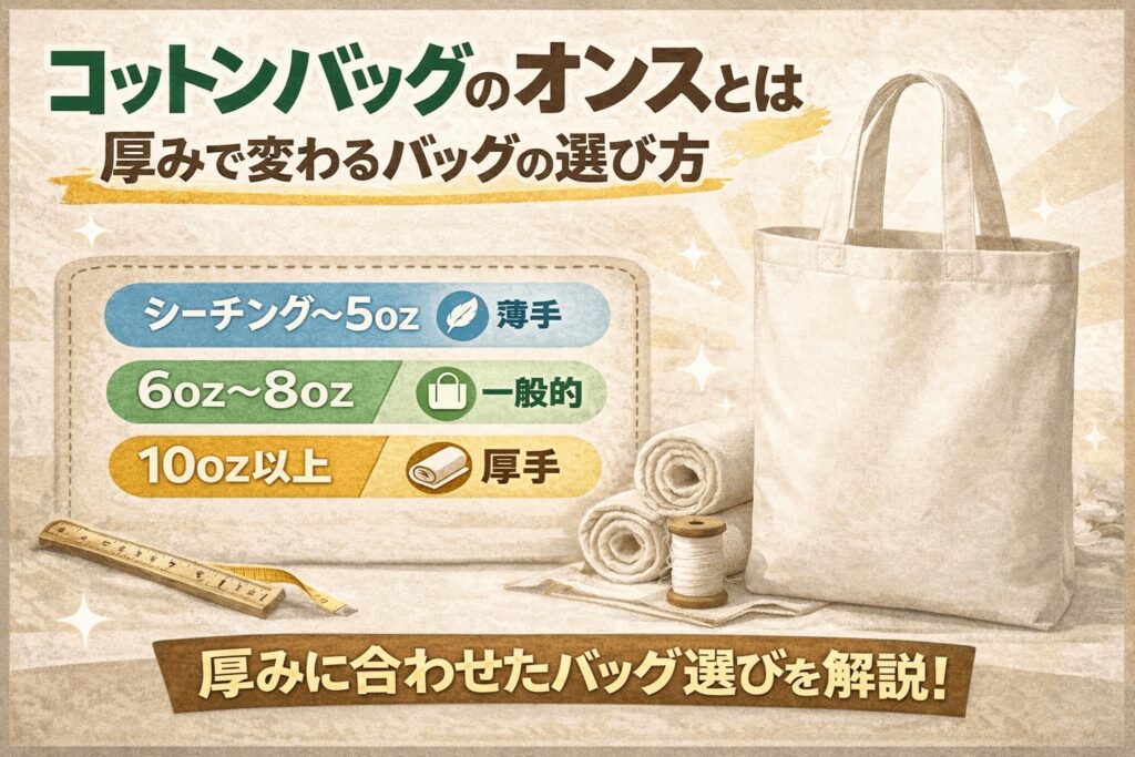 コットンバッグのオンスとは｜厚みで変わるバッグの選び方