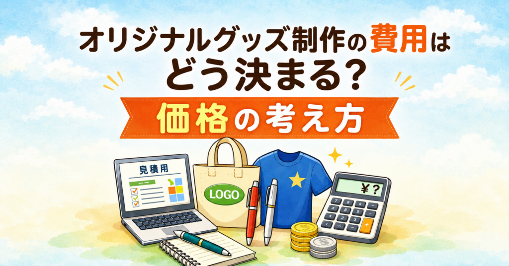 オリジナルグッズ制作の費用と価格の考え方を説明する