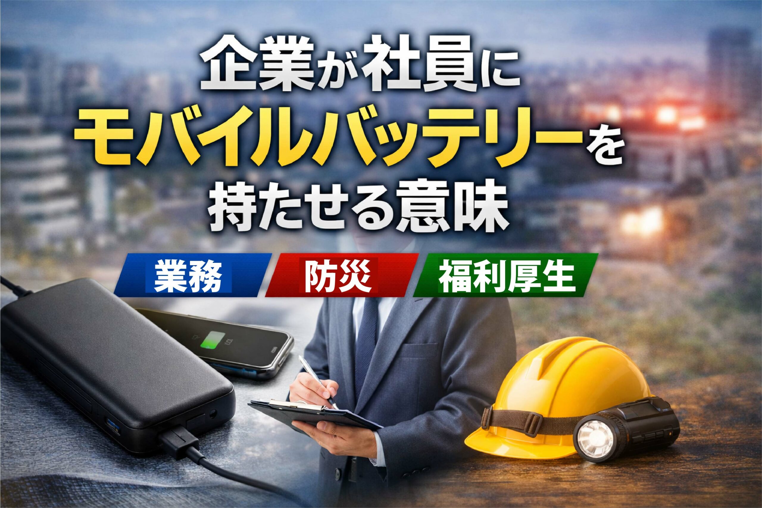 企業が社員にモバイルバッテリーを持たせる意味｜業務・防災・福利厚生の視点