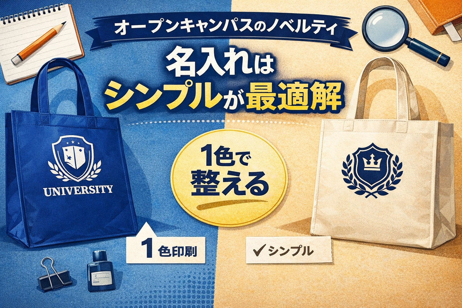 オープンキャンパスのノベルティにおける名入れの考え方
