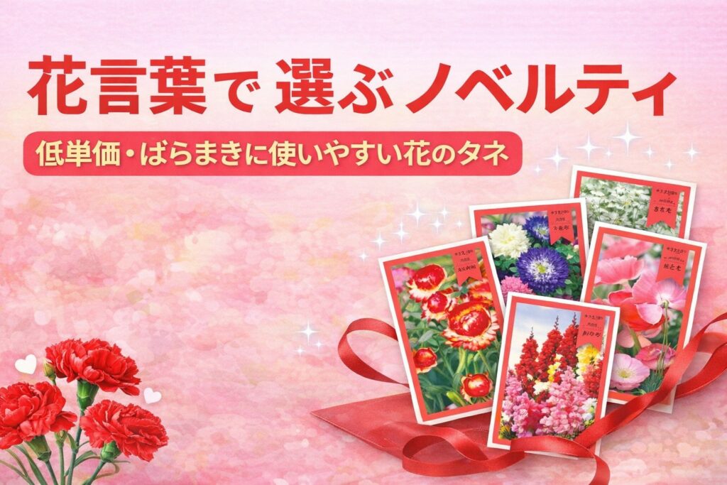花言葉の意味で選ぶノベルティ｜低単価でばらまきに使いやすい花のタネの活用法