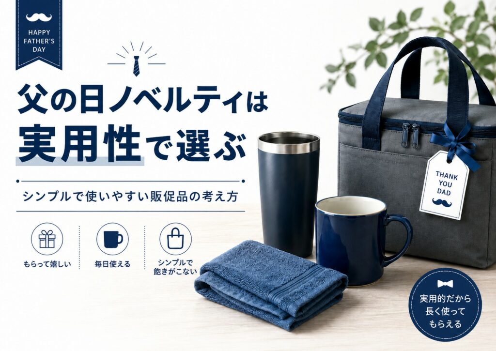 父の日ノベルティは実用性で選ぶ｜シンプルで使いやすい販促品の考え方