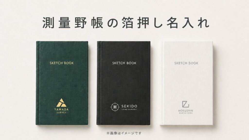測量野帳の箔押し名入れ｜お土産・物販・ノベルティに使えるオリジナル文具