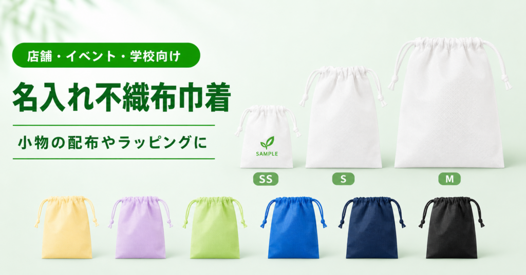 名入れ不織布巾着は小物の配布やラッピングに便利｜店舗・イベントで使える軽量巾着袋